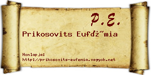 Prikosovits Eufémia névjegykártya